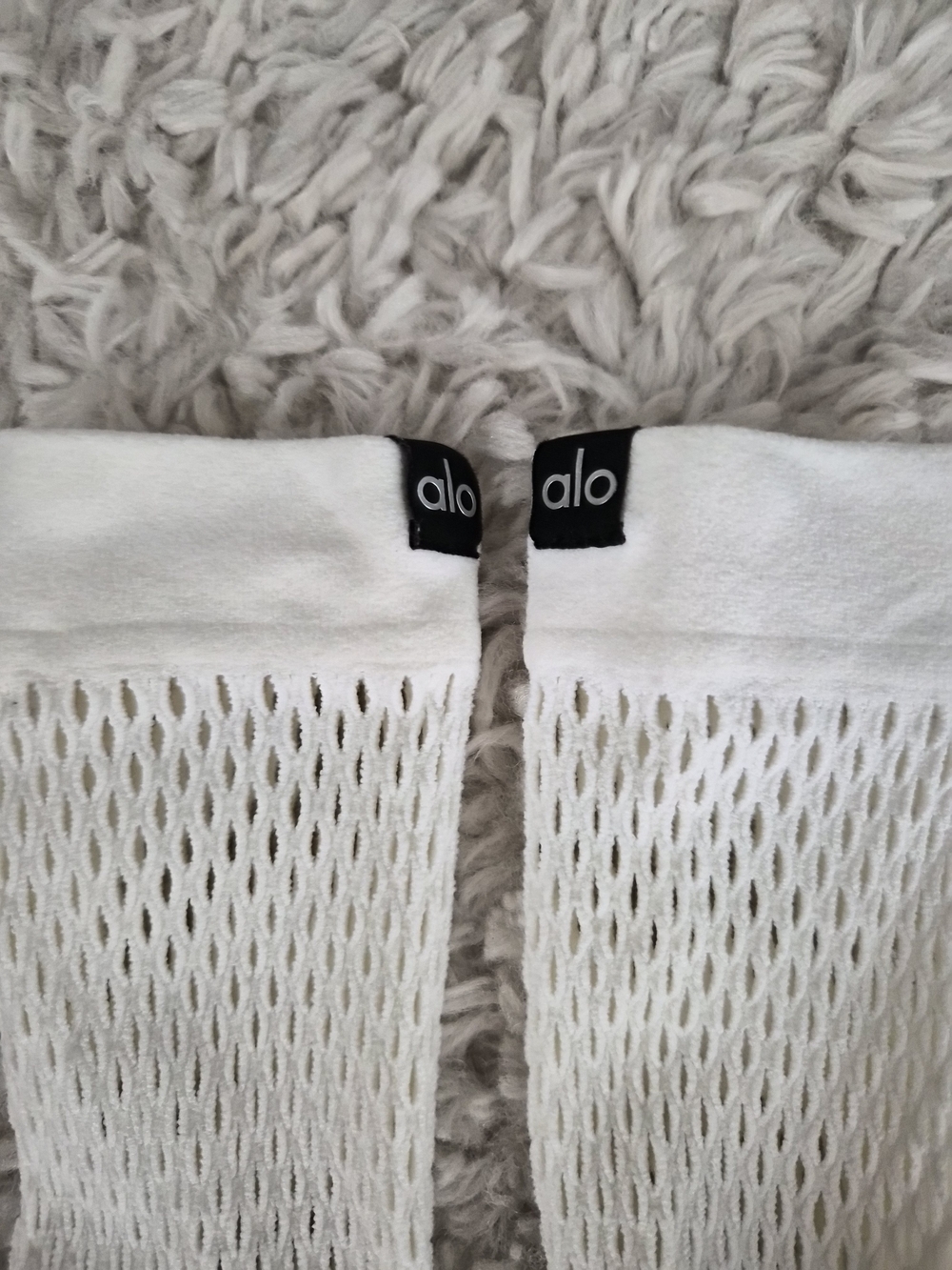 Alo Yoga White Fishnet Mesh Knee High Socks - Picture 5 of 10